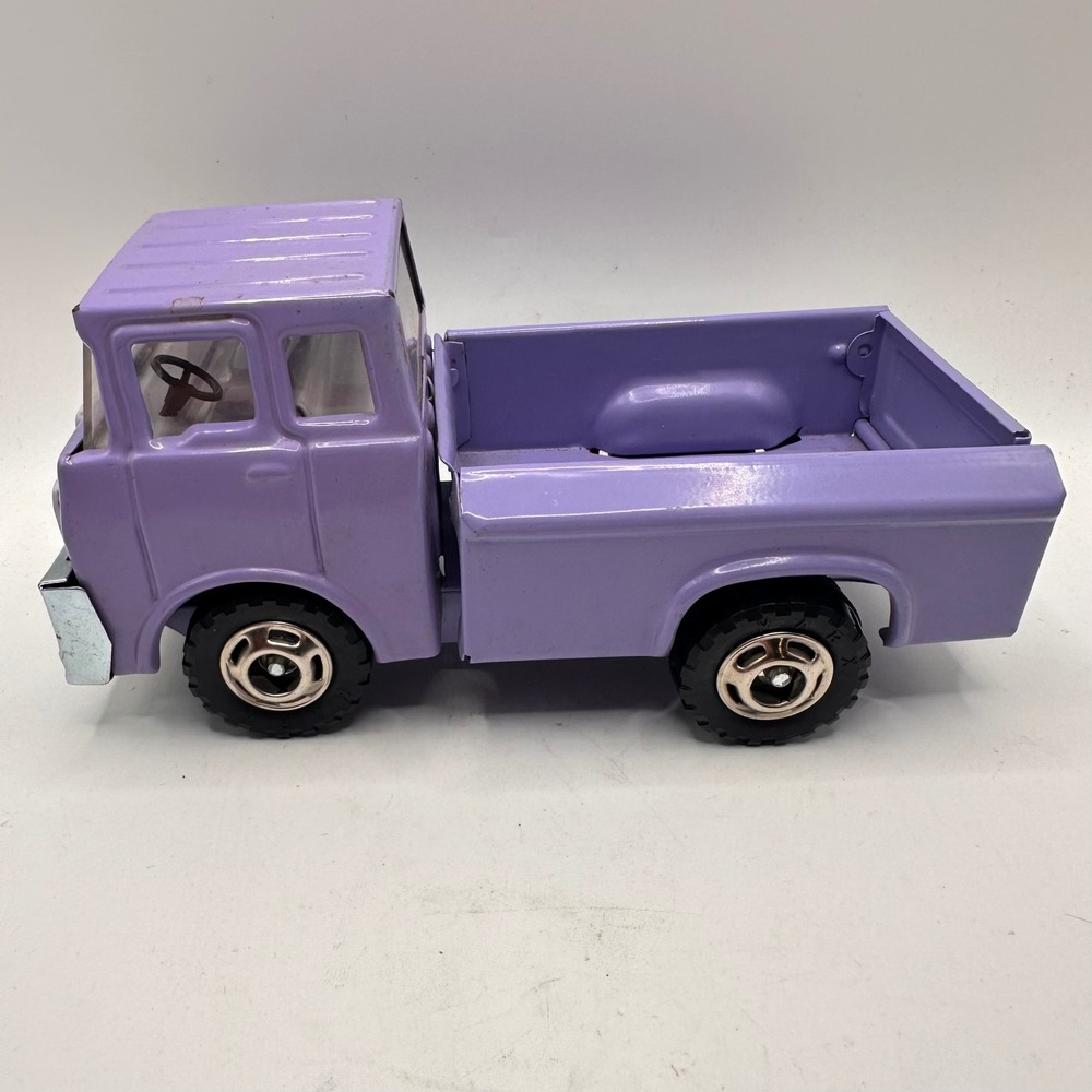 Vintage 1971 Marx Toys Pressed Steel Pickup Truck Purple Made in Japan MCMLXXI
